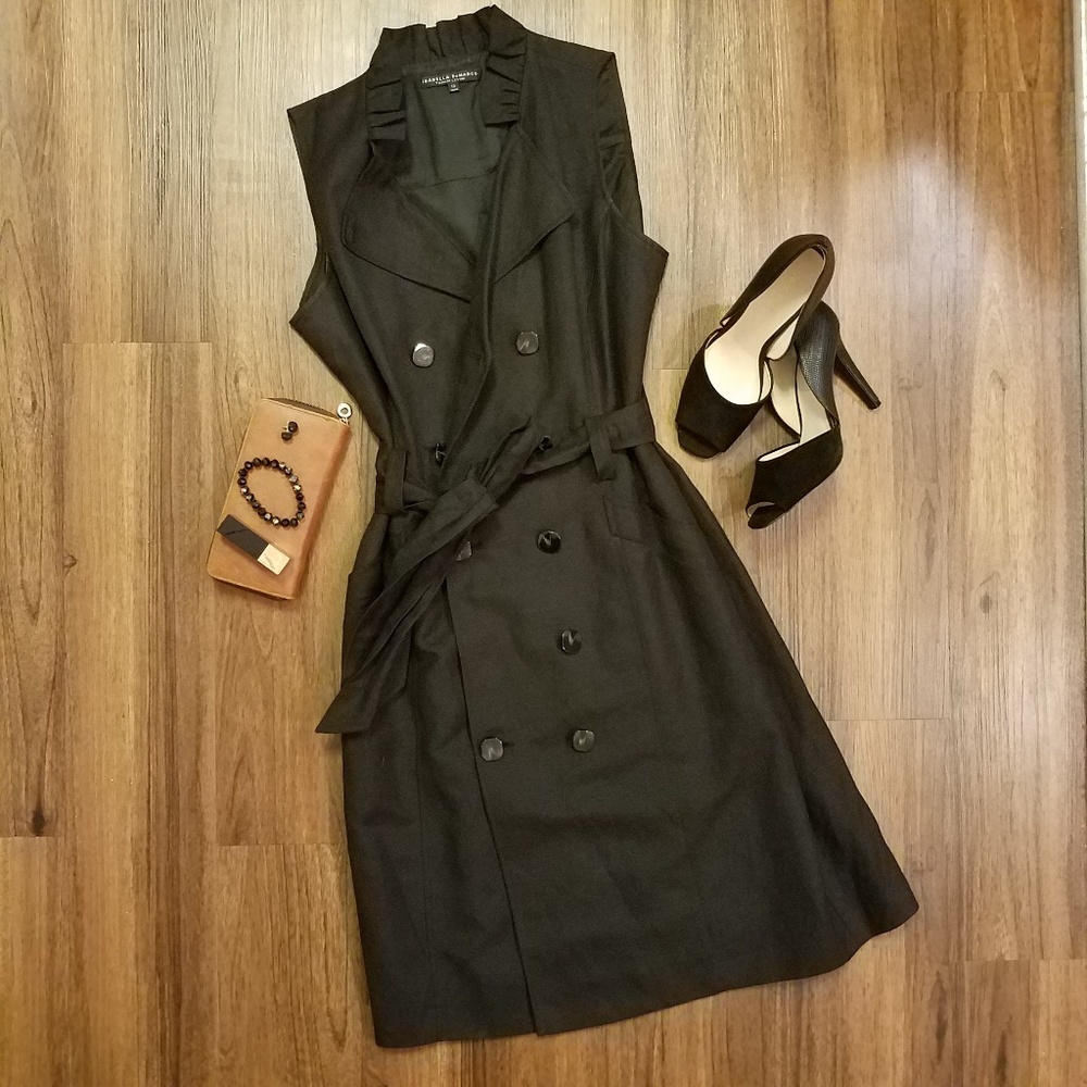 Isabella DeMarco Sleeveless Belted Black Dress